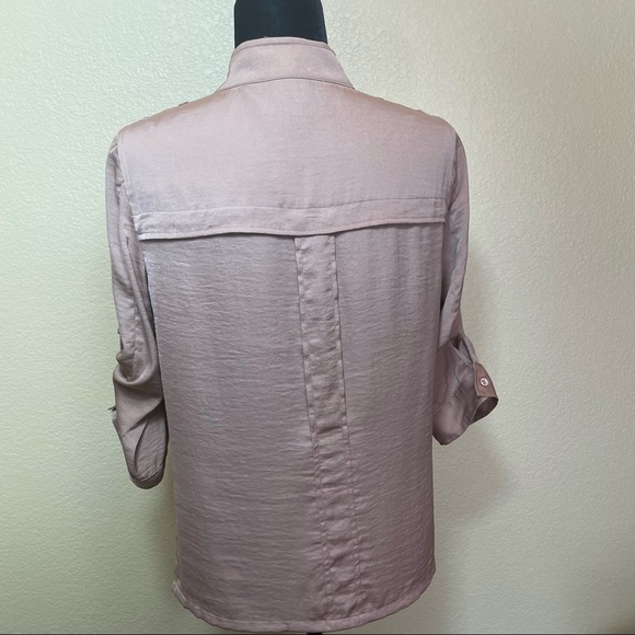 Button-down Silky Camel Blouse - Picture 8 of 9